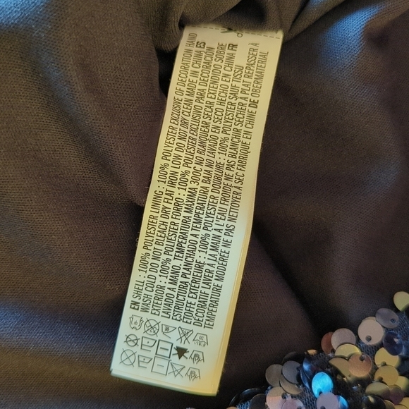 Forever 21 Deep Navy Sequined Short Sleeve Crop Top NWOT Size M - Picture 12 of 14